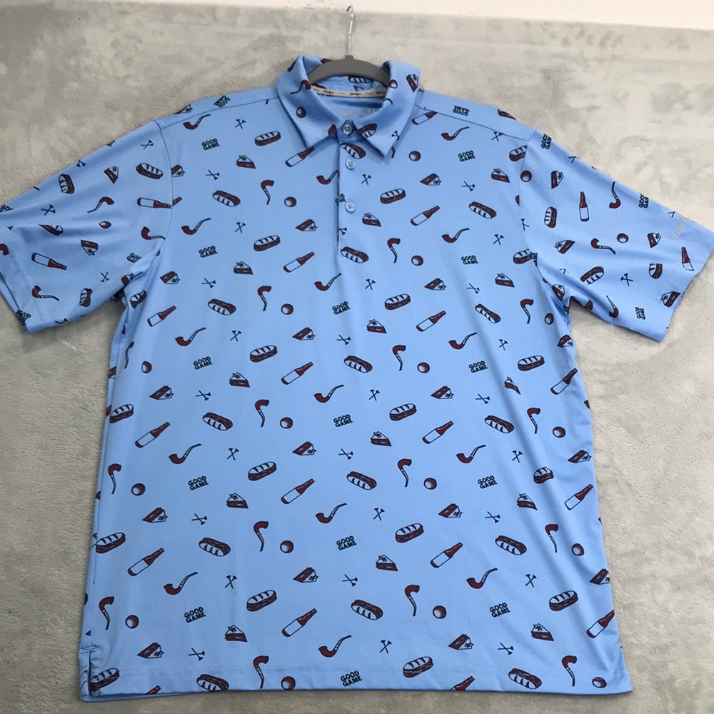 Walter Hagen Good Game Printed Polo Shirt Size M